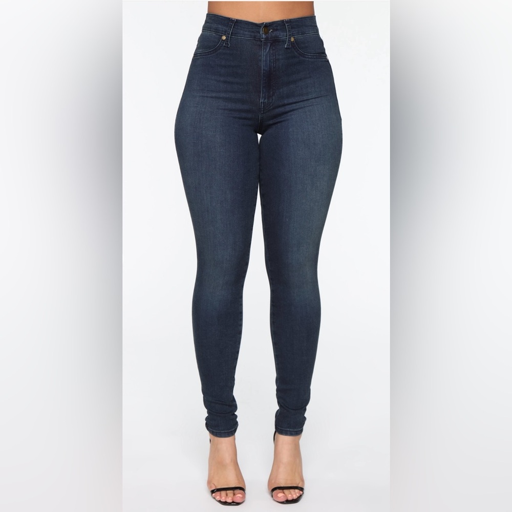 Dark Blue High-Waisted Skinny Jeans